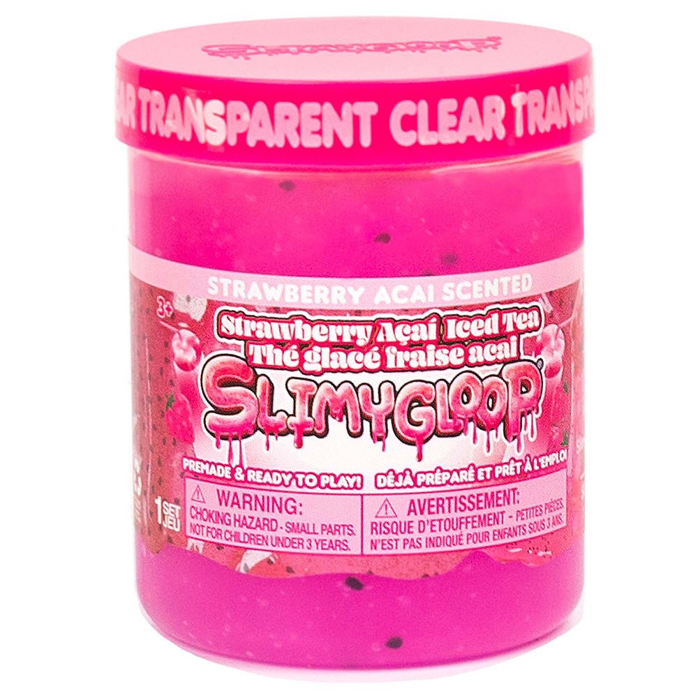 Slimygloop Strawberry Acai Iced Tea Clear Slime Jar