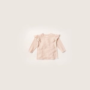 Rise Little Earthling Soft Ruffle Tee Oatmeal - Oatmeal / 12-18m