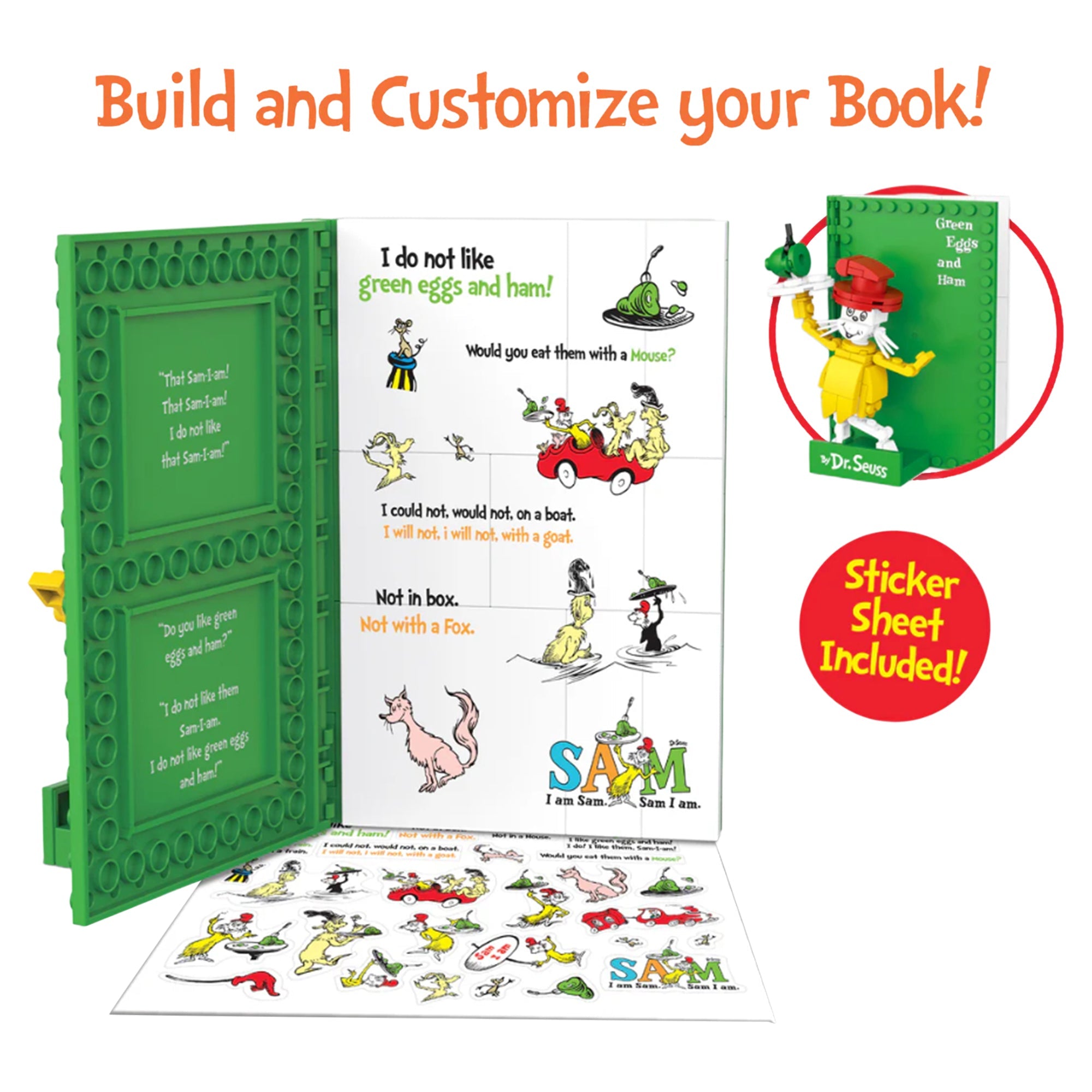 Brick Craft Dr. Suess Build-A-Books: Green Eggs and Ham - 107 Pieces - Image 3