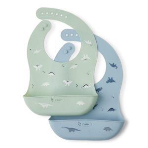 Rise Little Earthling 2-pack Silicone Bib - Dino / OS
