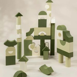 EVA Foam Building Blocks Set - Medium (52pcs) Green Combo