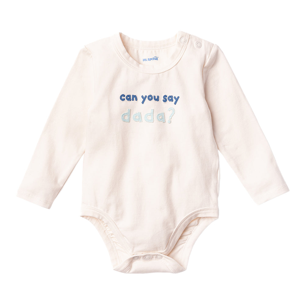 Ms.Rachel Long Sleeve Bodysuit - White/Blue / 12-18m - Image 4