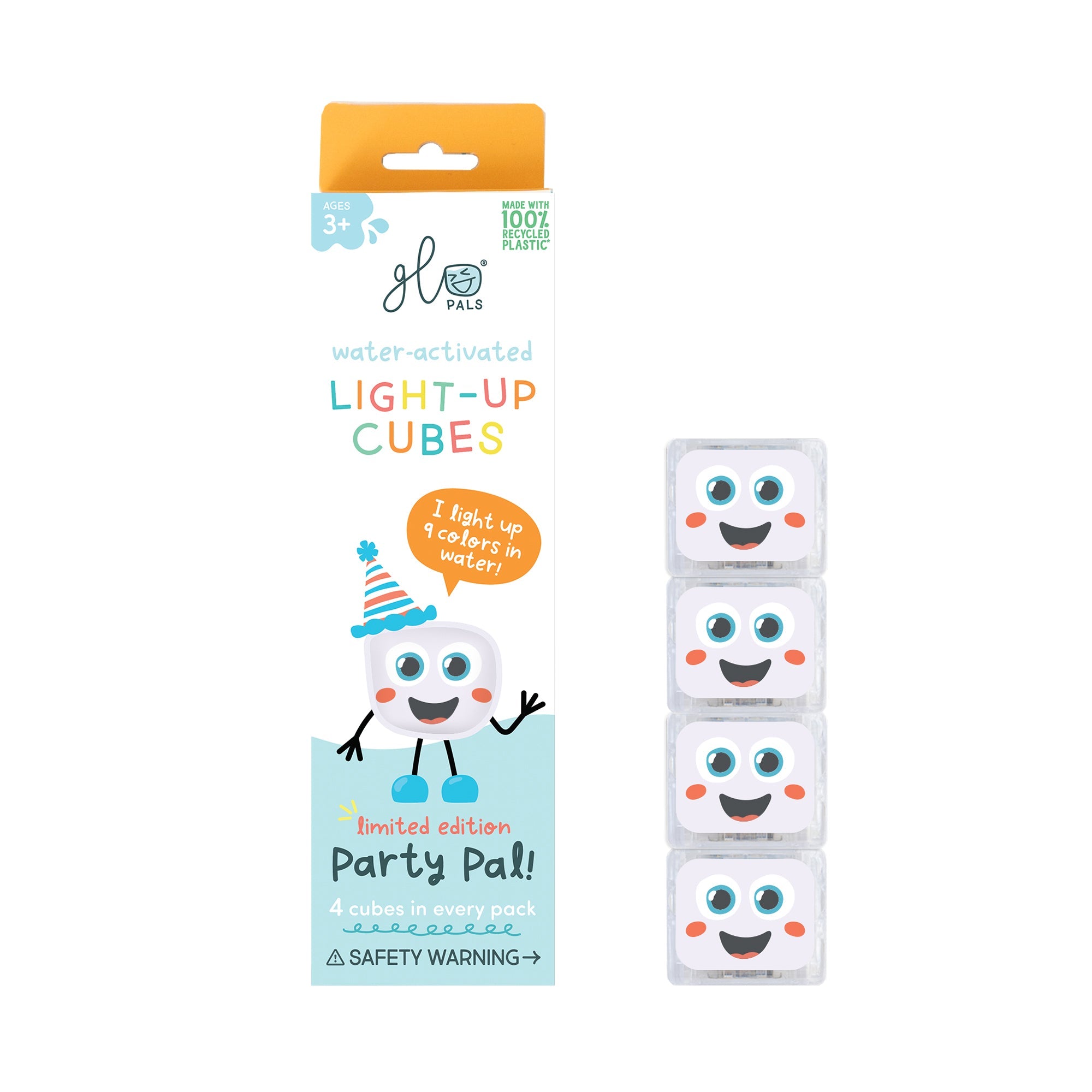 Glo Pals - Light Up Cubes 4pk - Party Pal - White