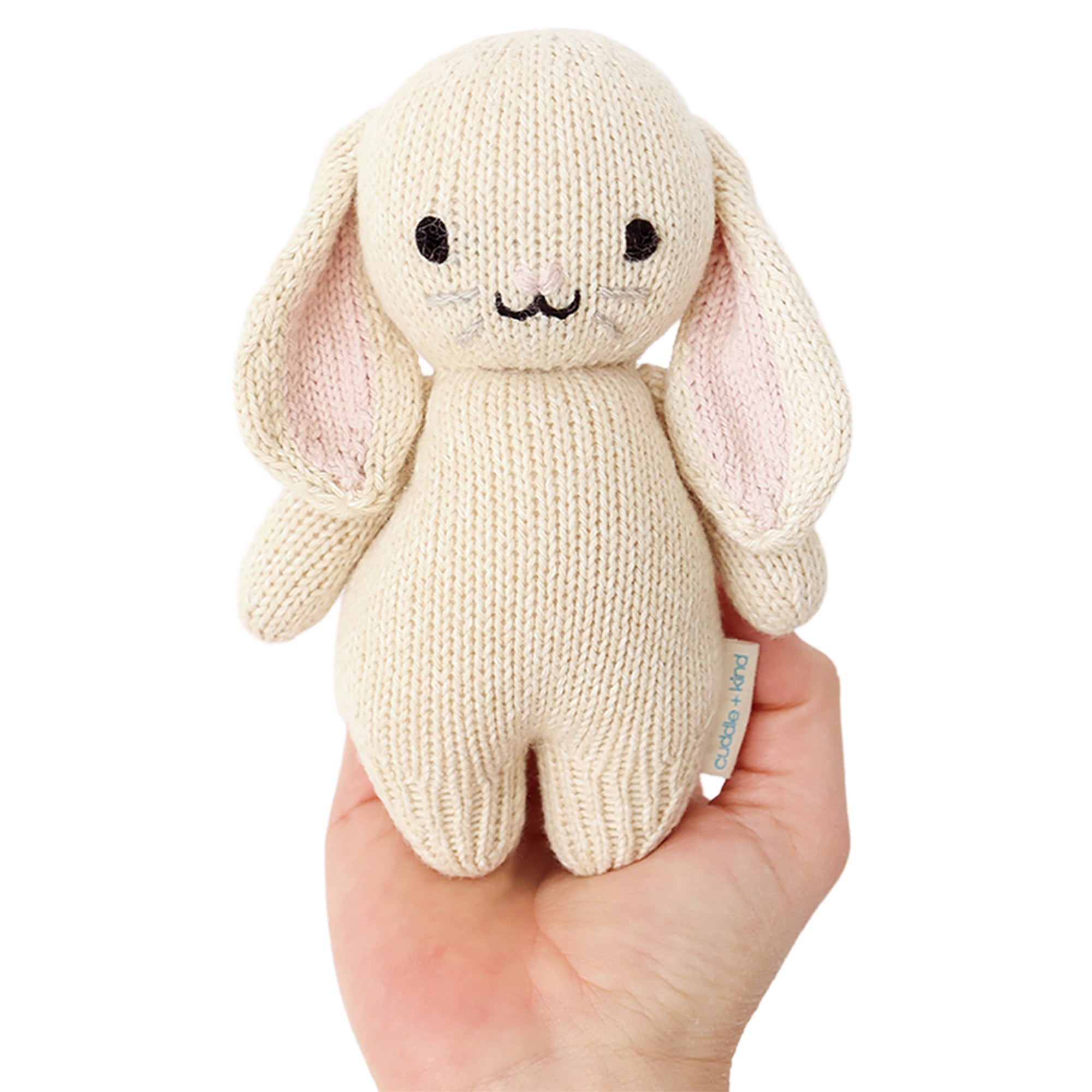 Cuddle + Kind Baby Bunny (Oatmeal) Hand-Knit Doll - Image 3