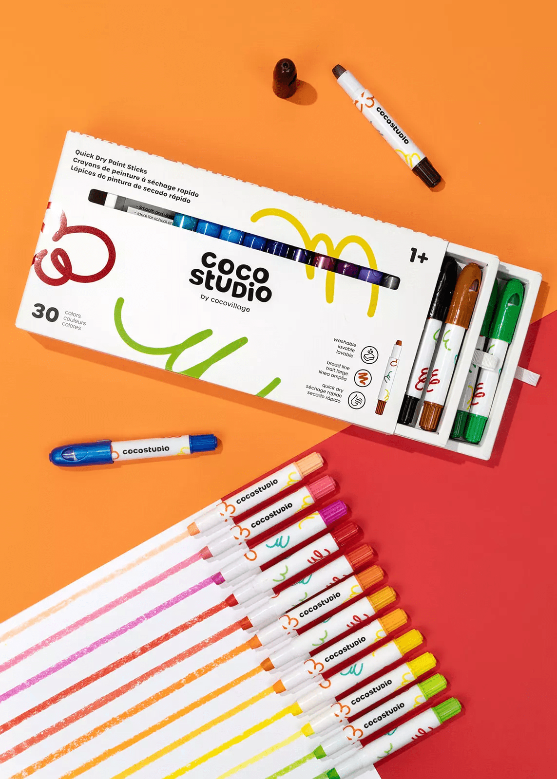 Hot Quick Dry Paint Sticks Set - 30 colors