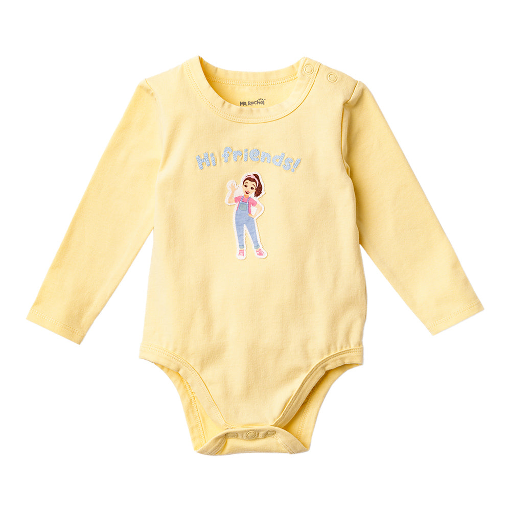 Ms.Rachel Long Sleeve Bodysuit - White/Blue / 12-18m - Image 7