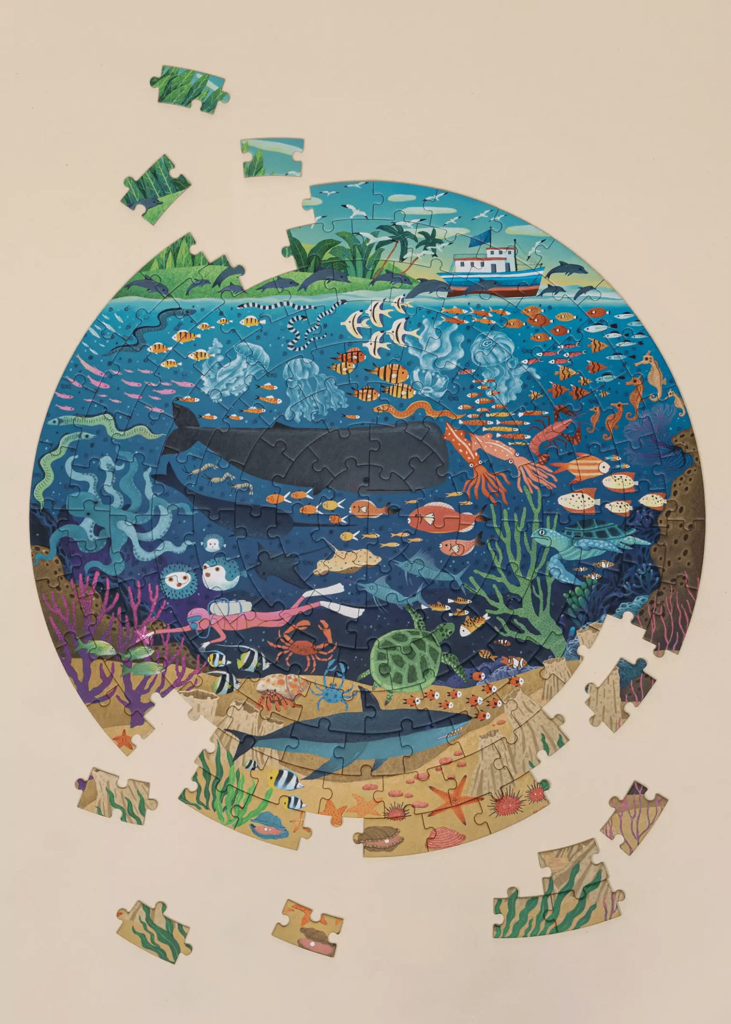 Coco Village Round Puzzle - Ocean Exploration - 150pcs - Image 3