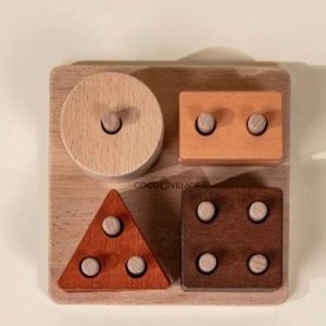Hot Coco Village Wooden Stacking Shapes - 12 pcs