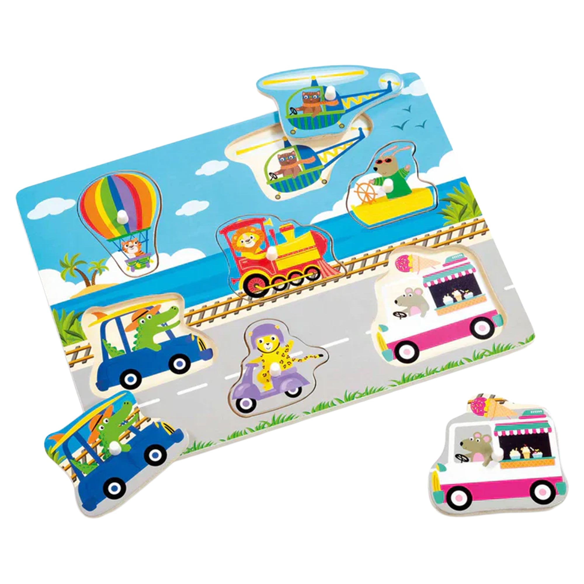 Woodlets Lift & Look Puzzle - Vehicles