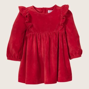 Rise Little Earthling Velvet Dress - Red / 0-3m