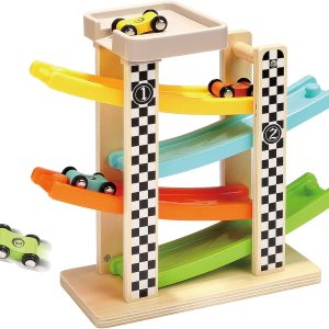 Exclusive Top Bright Motor & Senses Wooden Ramp Racer with Mini Cars