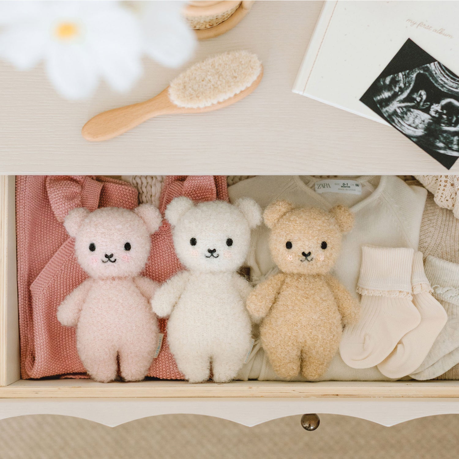 Cuddle + Kind Baby Bouclé Bear (Honey) Hand-Knit Doll - Image 7