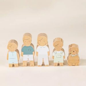 Hot Coco Village Set of 5 Family Wooden Dollhouse characters