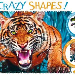 Trefl Puzzles - 600 Crazy Shapes - Facing a tiger
