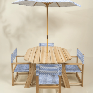 Coco Village Kids’ Patio Set 4 Chairs and Parasol–Under the Sea