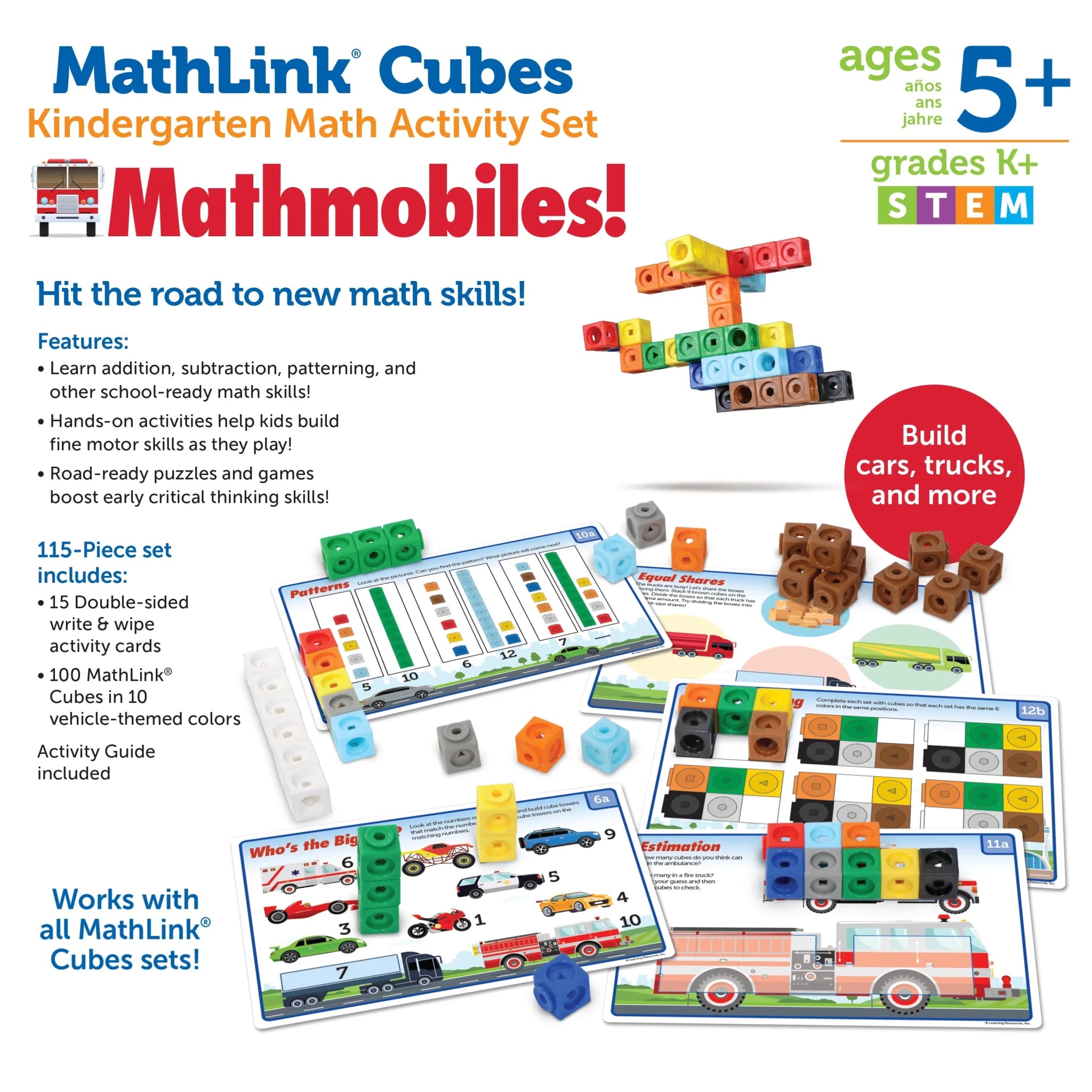Learning Resources MathLink® Cubes Kindergarten Math Activity Set: Mathmobiles! - Image 6