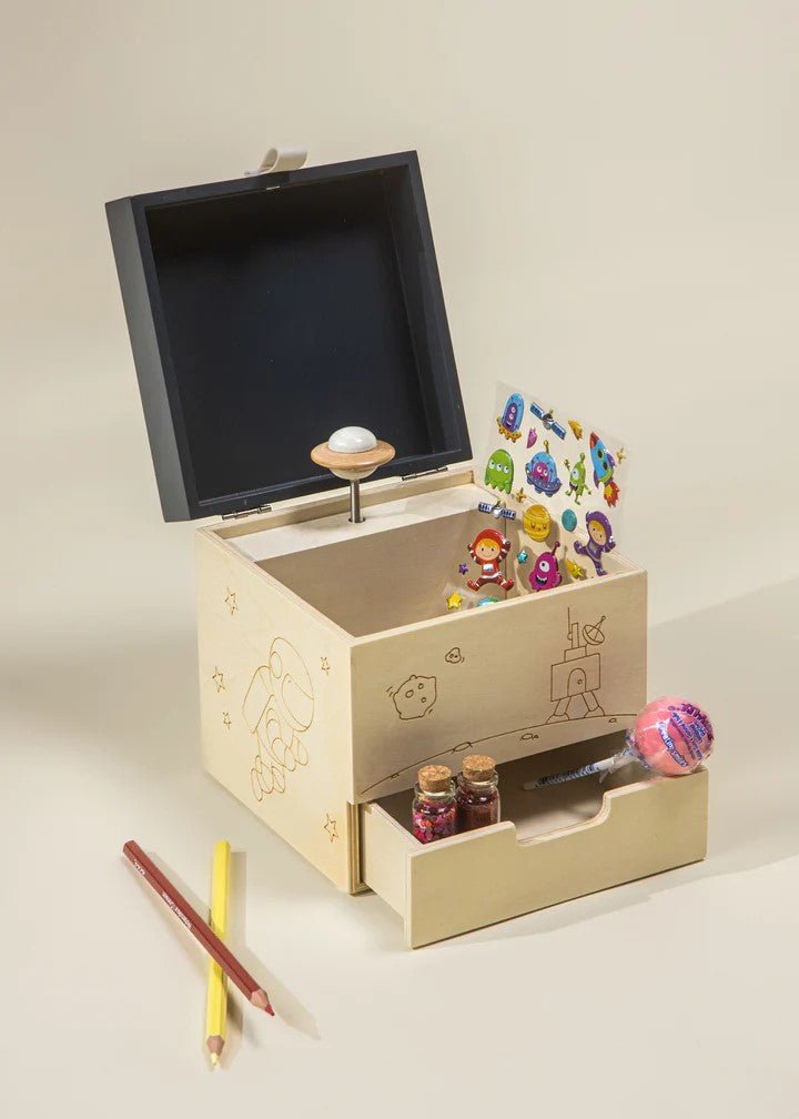 Coco Village Wooden Musical Souvenir Box - Space - Image 3