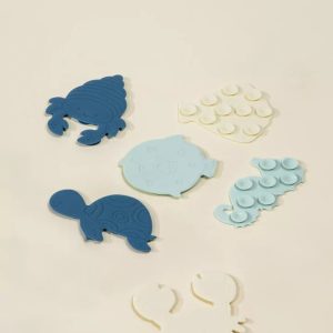 Set of 6 Silicone Mini Bath Suction Toys
