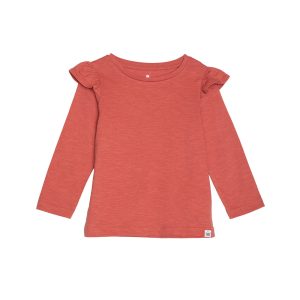 Exclusive Long Sleeve Ruffle T-Shirt TGFKT20 - Dusty Cedar / 12-18m
