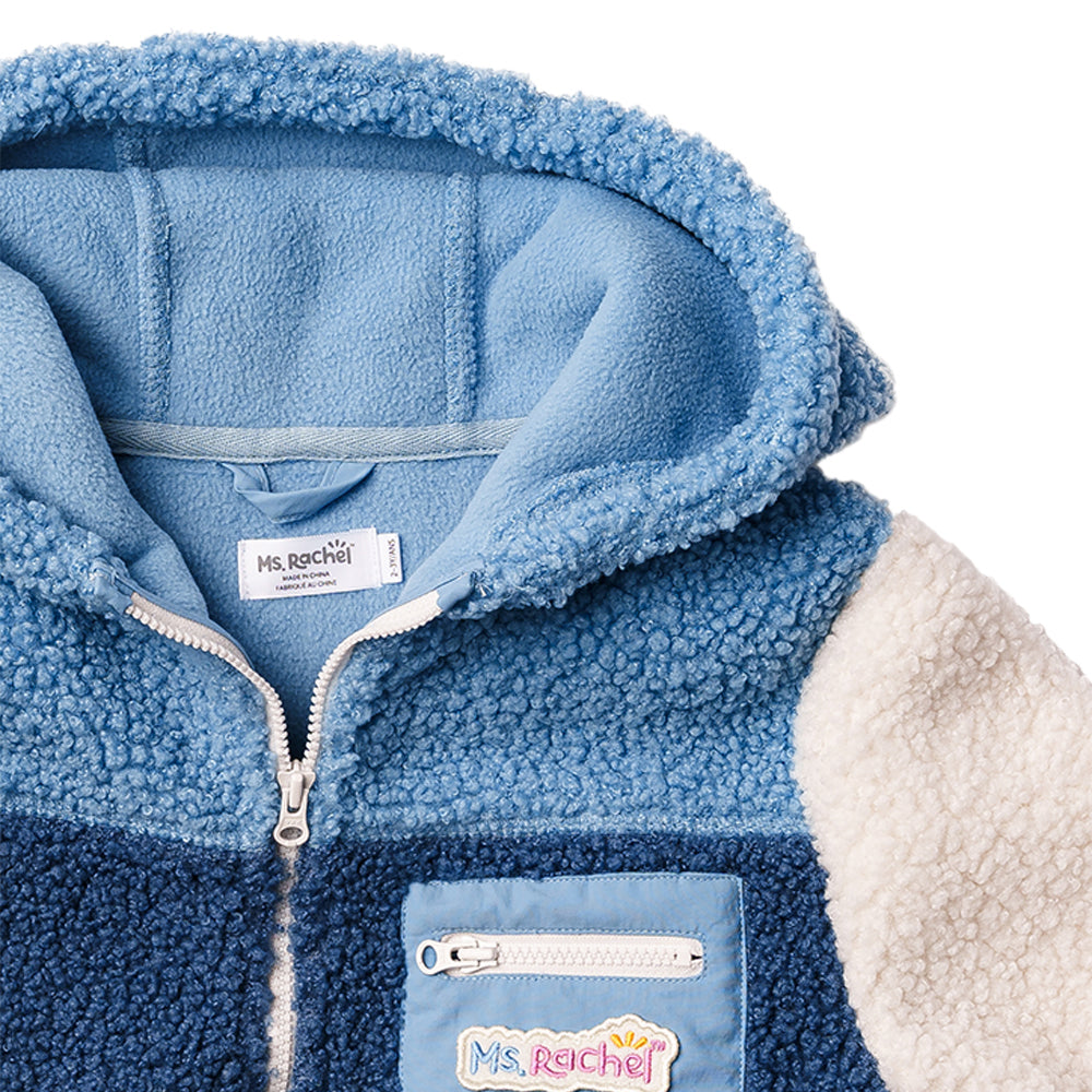 Ms. Rachel Fuzzy Colourblock Jacket - Blue Colourblock / 2-3y - Image 6