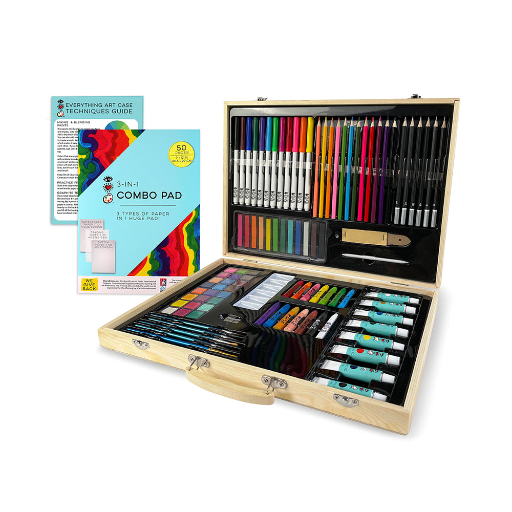 Bright Stripes iHeartArt Deluxe Wooden Everything Art Case