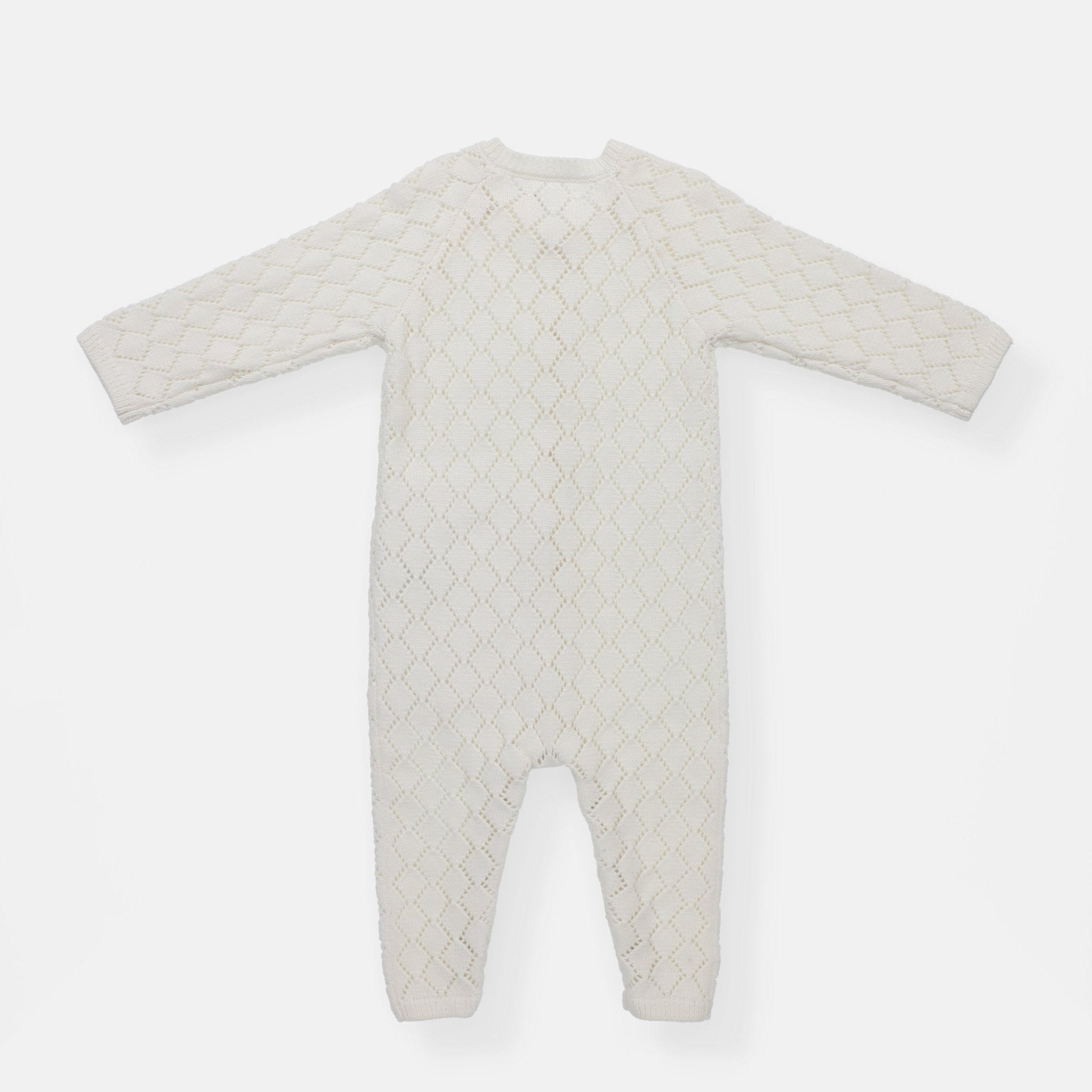 rise little earthling Pointelle Romper - Antique White / 12-18m - Image 4