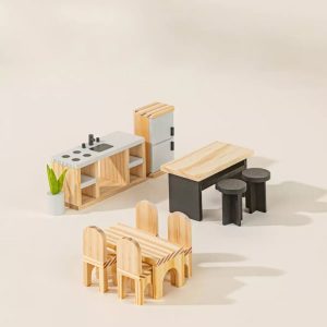Coco Village Wooden Doll House Kitchen Furniture (12 pcs)