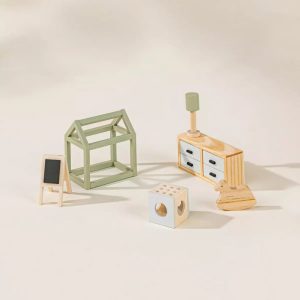 Coco Village Wooden Doll House Kids Room Furniture (7PCS)