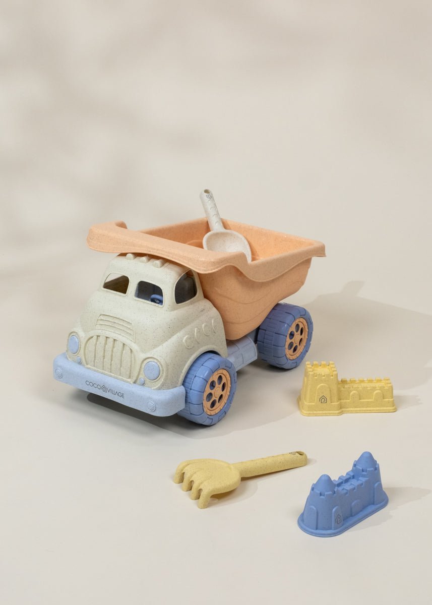 Coco Village Oversized 5-Piece Wheat Straw Sand Toy Set – Dump Truck & Accessories