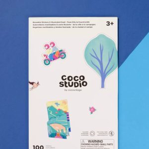 Coco Village Set of 100 Reusable Stickers & Illustrated Sticking Pad – From City to Countryside