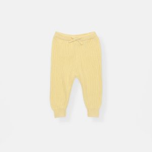 Rise Little Earthling Rib Knit Jogger - Yellow / 0-3m