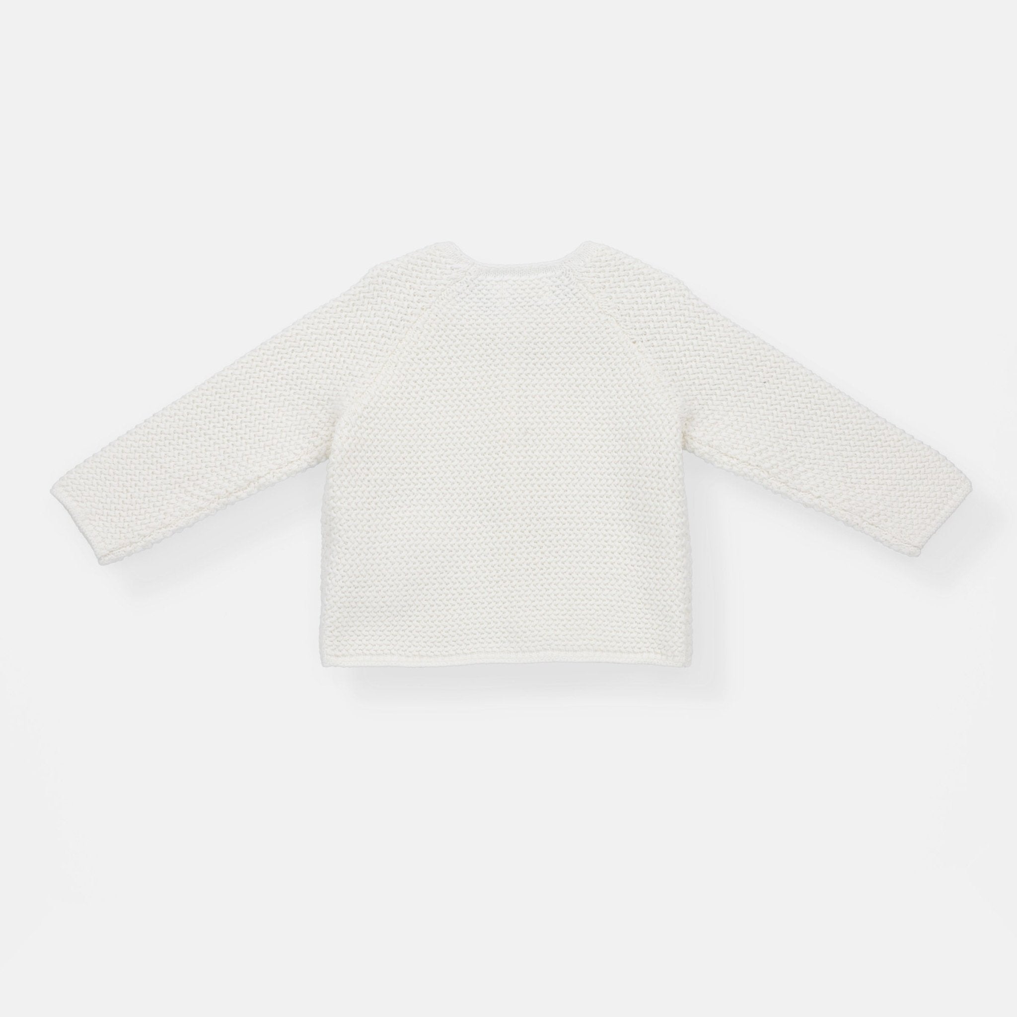 Rise Little Earthling Texture Knit Cardi - Antique White / 3-6m - Image 4