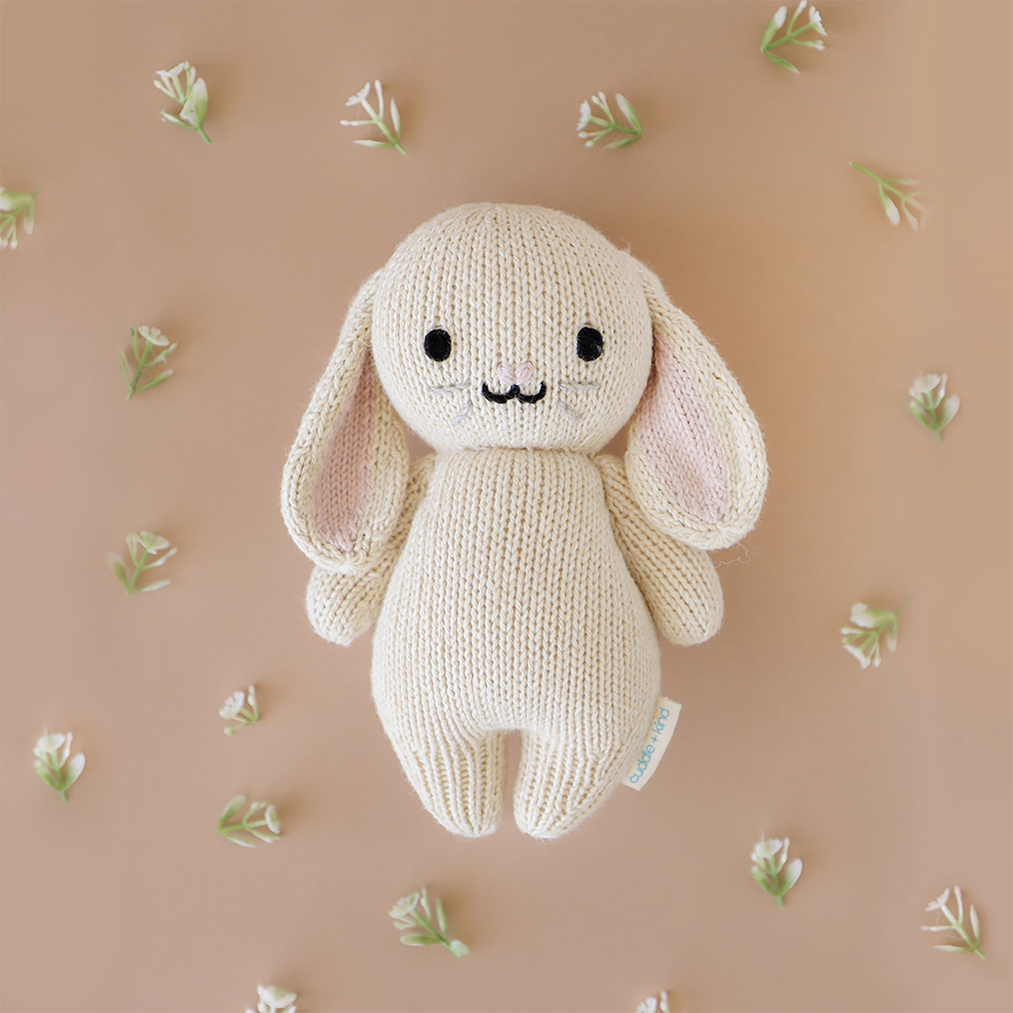 Cuddle + Kind Baby Bunny (Oatmeal) Hand-Knit Doll - Image 4
