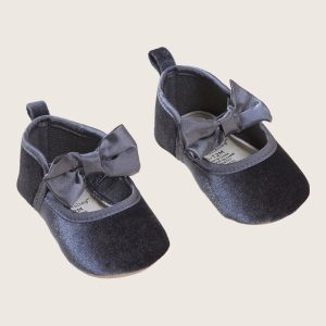 Velvet Dress Shoes BGHFW01 - Charcoal / 0-3m
