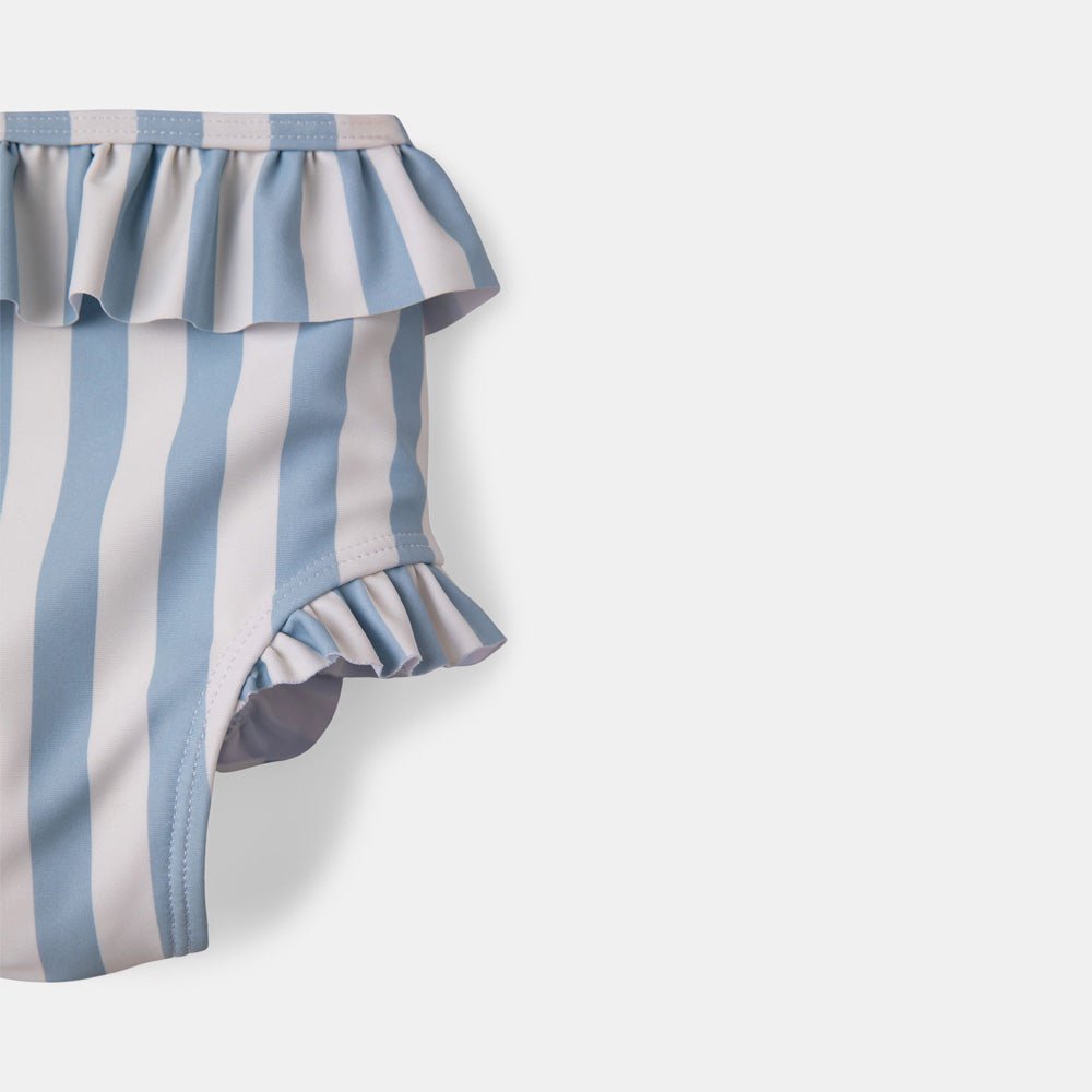 rise little earthling Ruffle Bow 2-pc Bathing Suit - Peach Gingham / 0-6m - Image 6