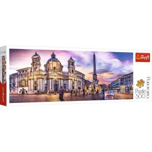 Exclusive Trefl Puzzles - 500 Panorama - Piazza Navona, Rome