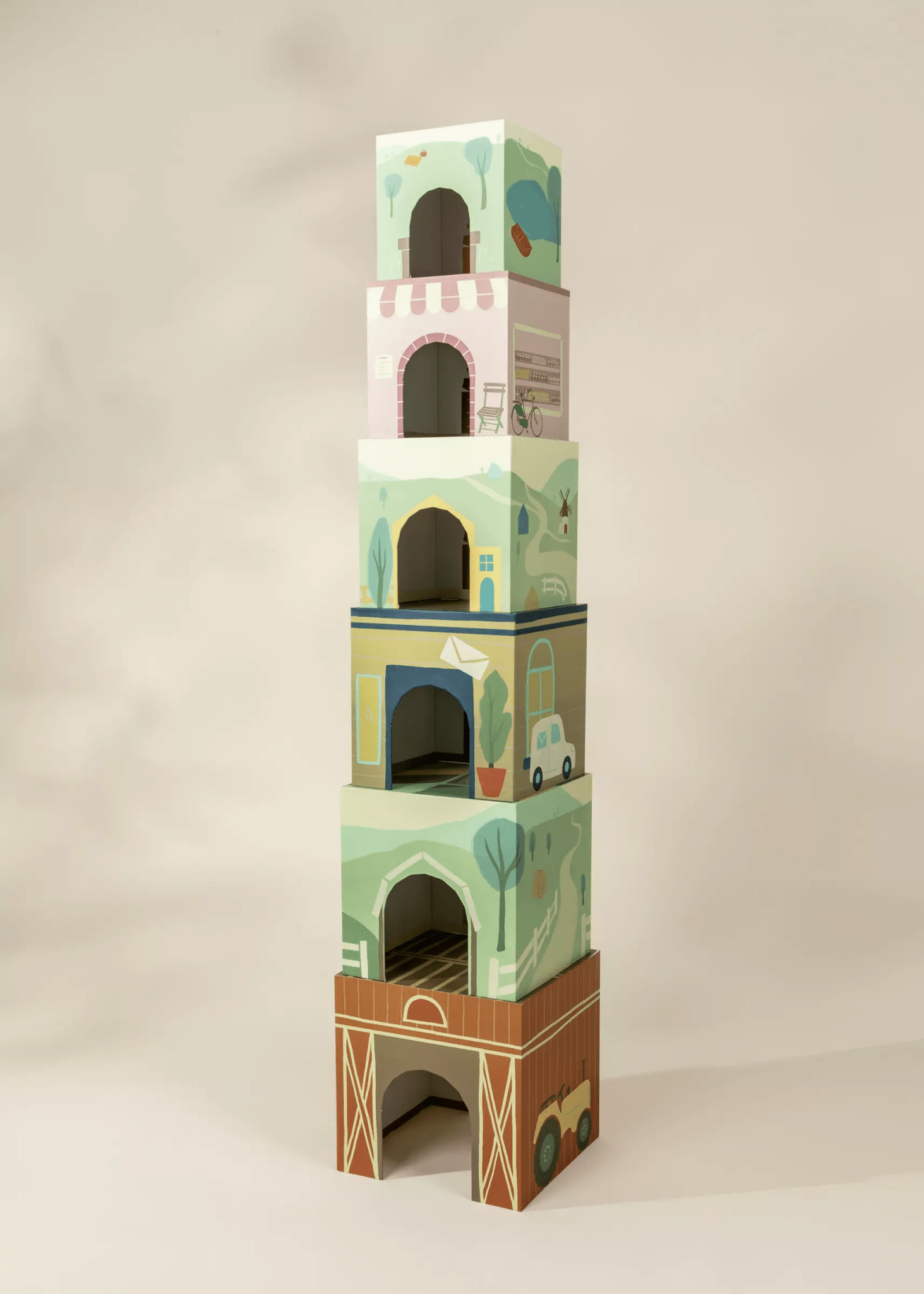 Coco Village Set of 6 Oversized Stacking Boxes - The Countryside