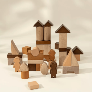 Premium Wooden Construction Blocks Set - 56pcs