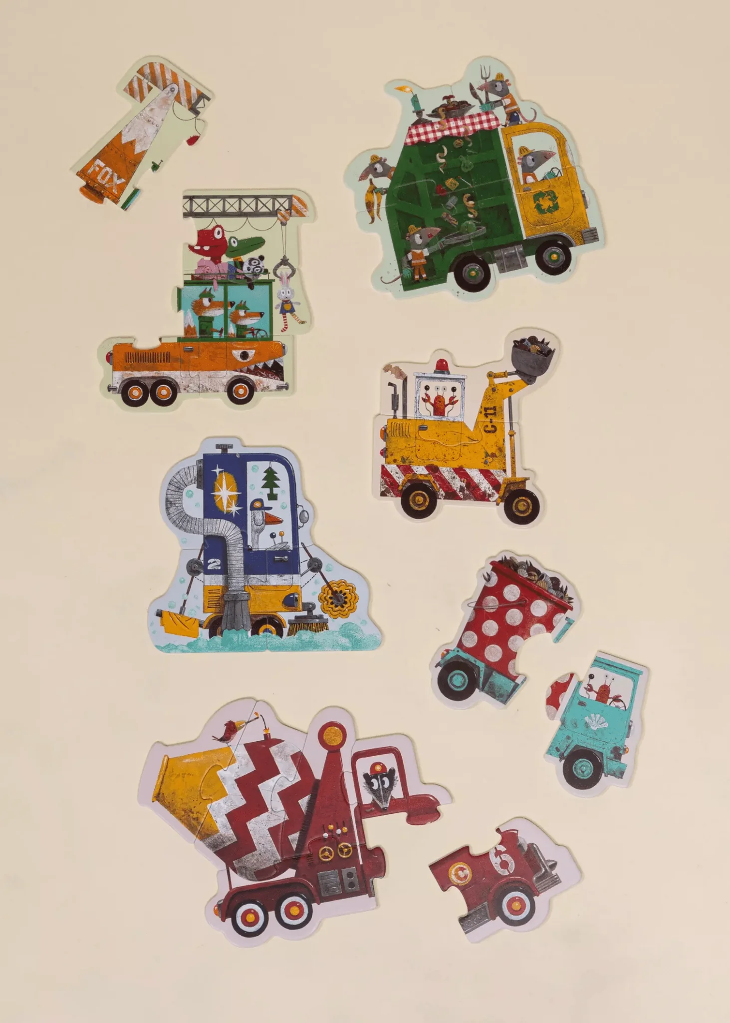 Coco Village My first Puzzles - Construction Vehicules (6 puzzles) - Image 2
