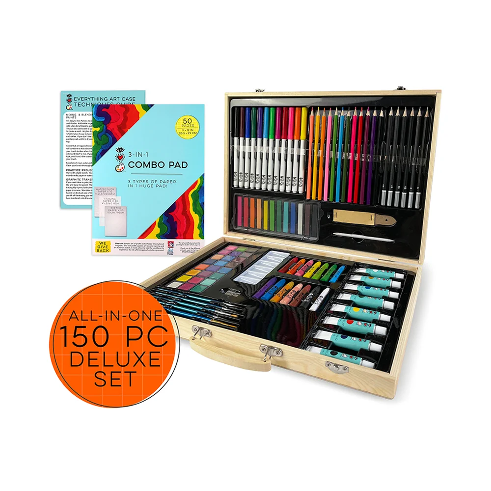 Bright Stripes iHeartArt Deluxe Wooden Everything Art Case - Image 3