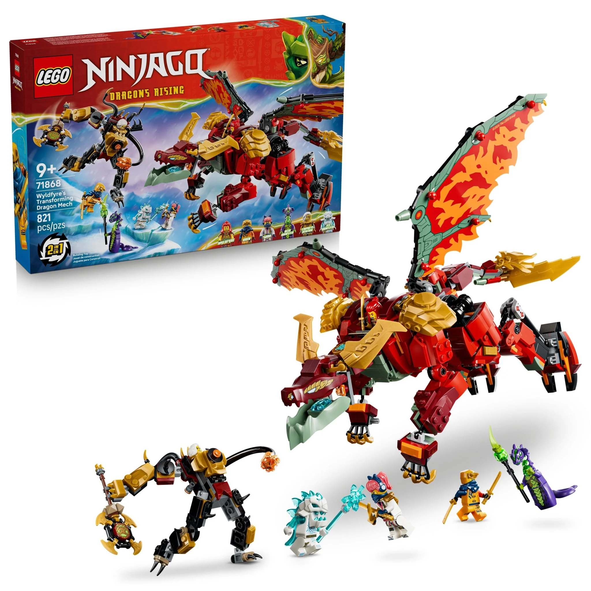 LEGO® NINJAGO Wyldfyre's Transforming Dragon Mech 71868