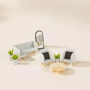 Coco Village Wooden Doll House Living Room Furniture (10pcs)