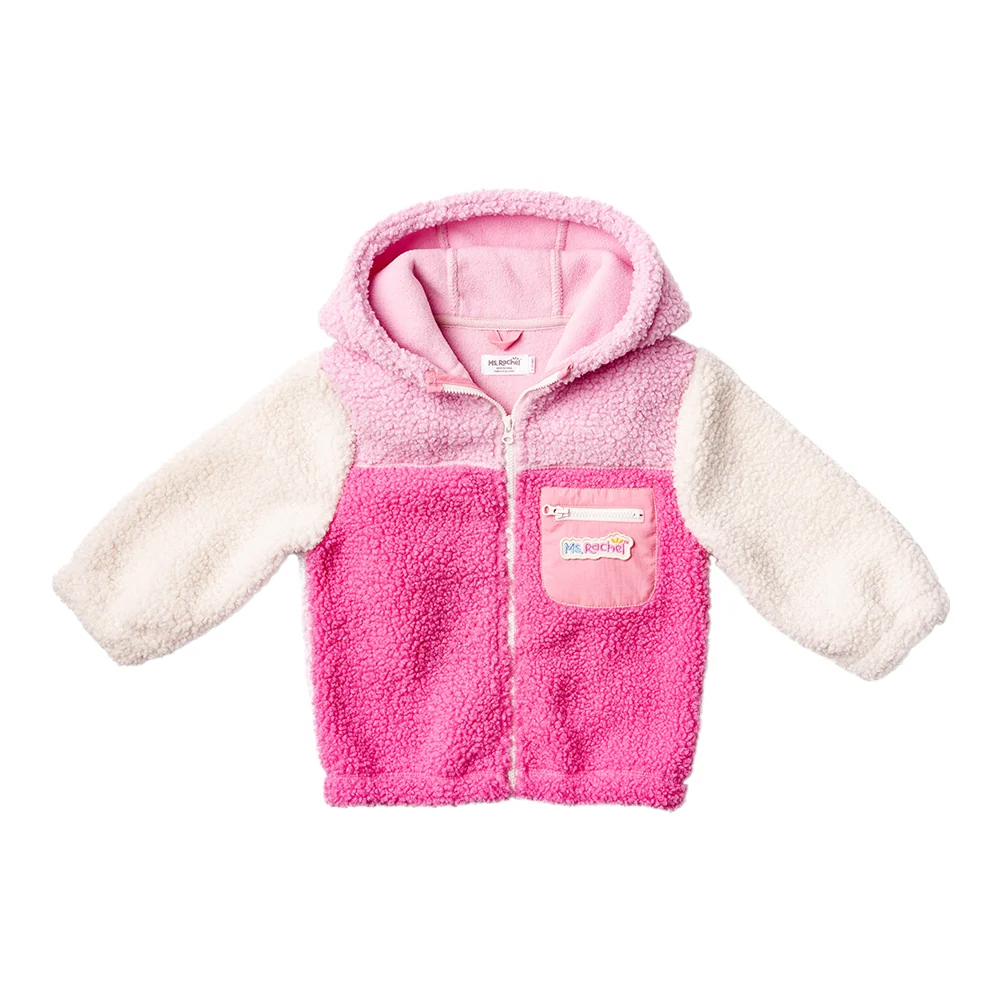 Ms. Rachel Fuzzy Colourblock Jacket - Blue Colourblock / 2-3y