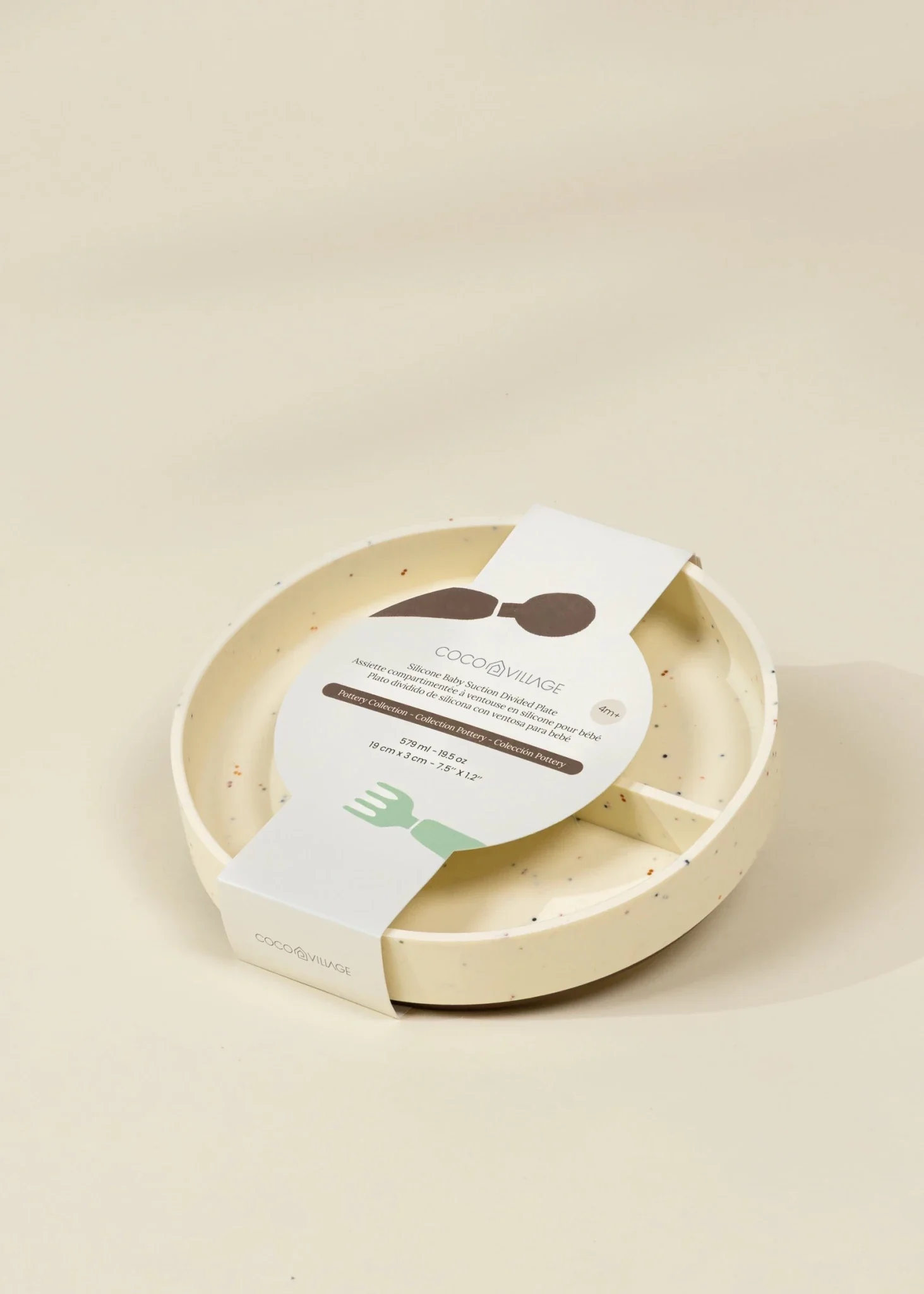 Coco Village Silicone Baby Suction Divided Plate – Pottery Collection - Image 4