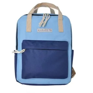 Karaze 78 Stylish Design Light Weight Water Resistant Backpack - Light Blue and Dark Blue