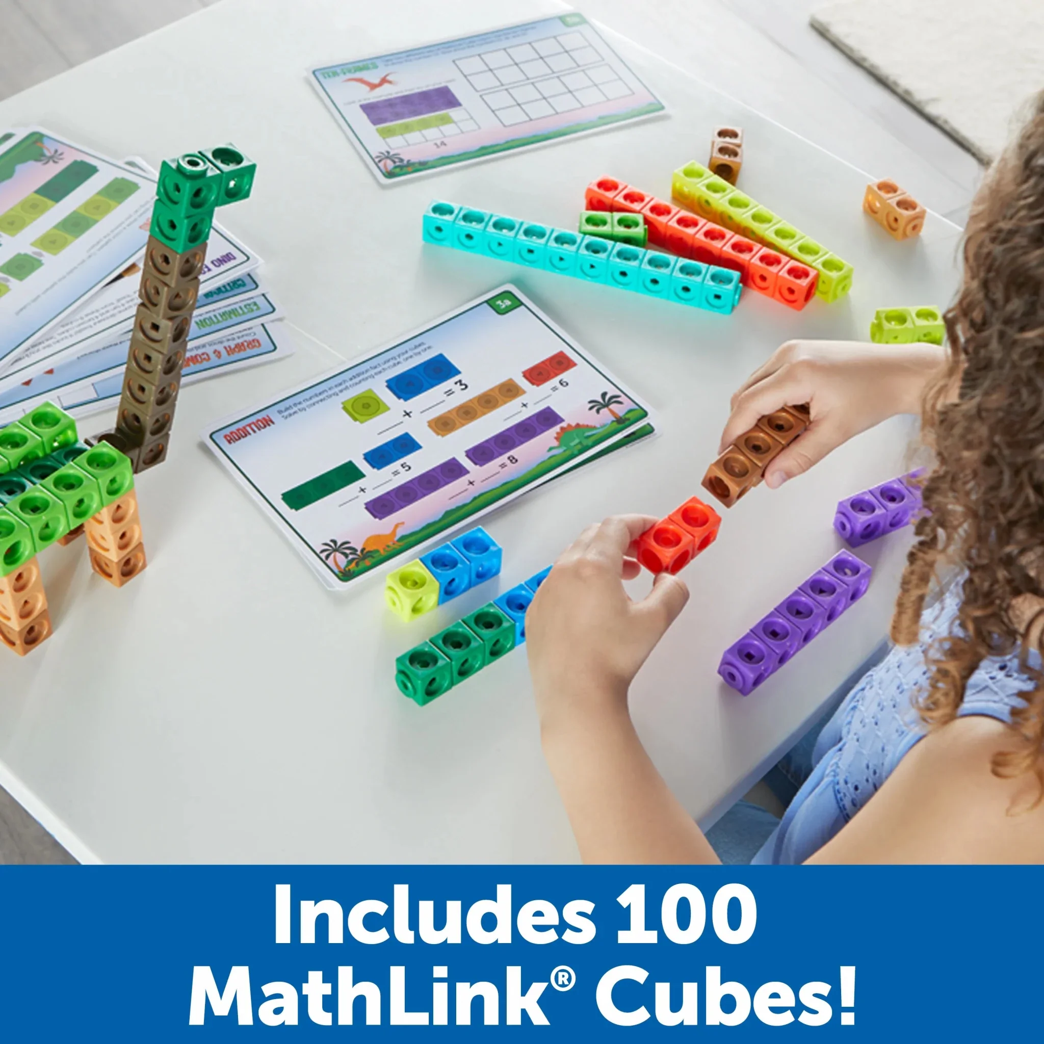 Learning Resources MathLink® Cubes Activity Set - Dino Time - Image 4