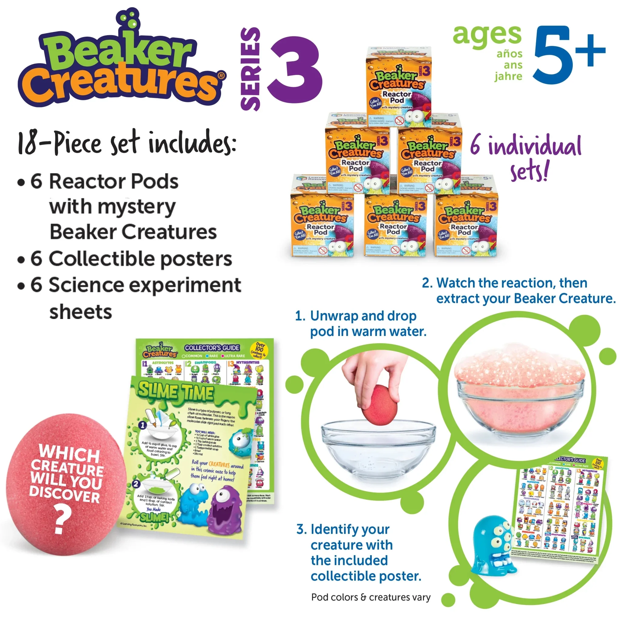Learning Resources Beaker Creatures® 6-Pack Reactor Pods, Series 3 - Image 4