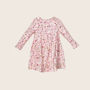 Fleece Swing Dress TGHDR57 - Light Pink All-Over-Print / 12-18m