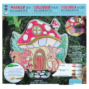 Marker By Number Garden Stone Mushroom House