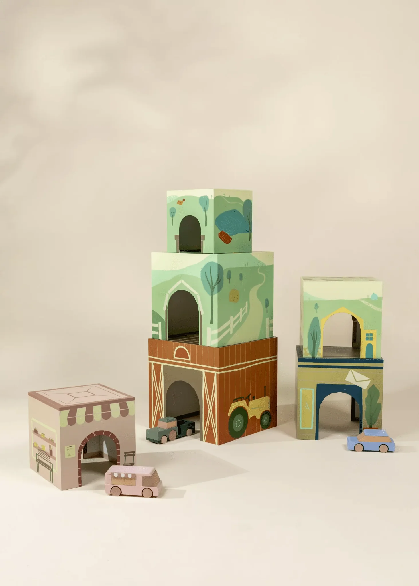 Coco Village Set of 6 Oversized Stacking Boxes - The Countryside - Image 3